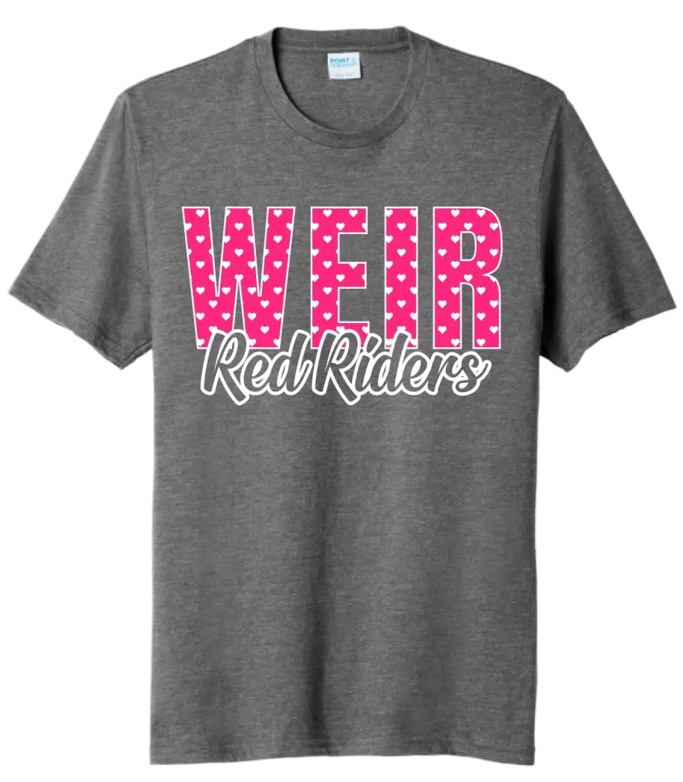 Weir Red Riders Hearts Tri-Blend Tee