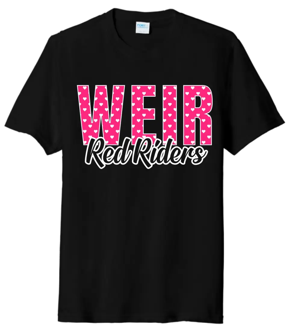 Weir Red Riders Hearts Tri-Blend Tee