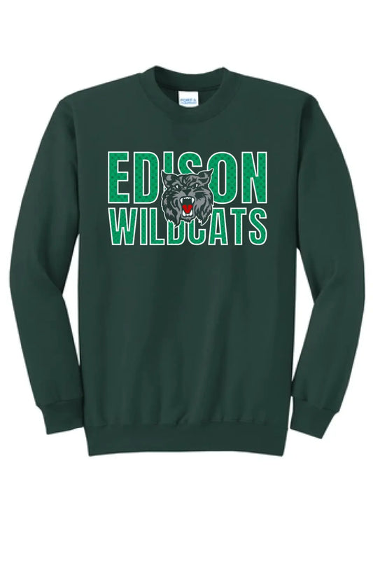 St. Patrick's Day School Logo- Edison Core Fleece Crewneck Sweatshirt