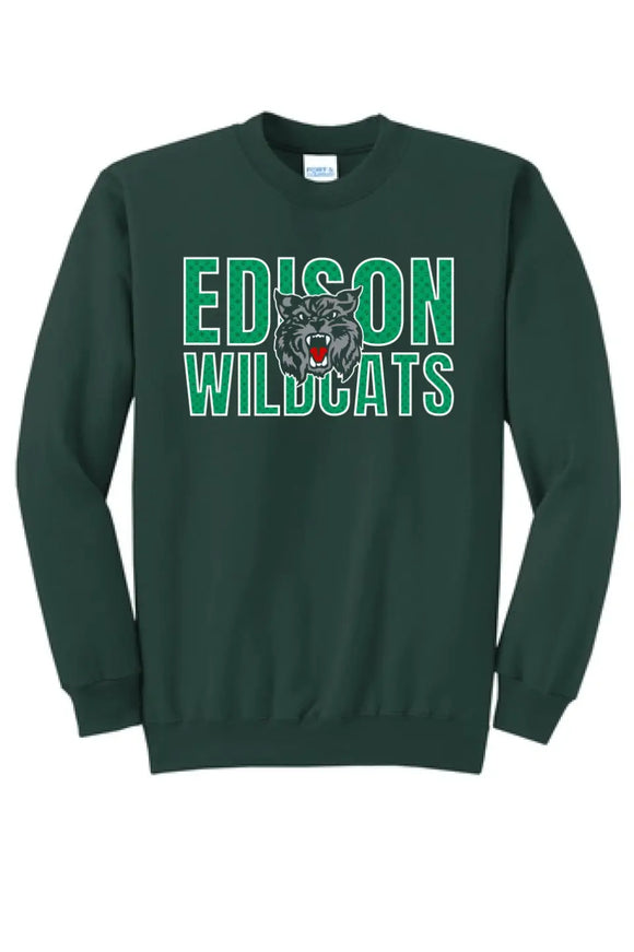 St. Patrick's Day School Logo- Edison Core Fleece Crewneck Sweatshirt