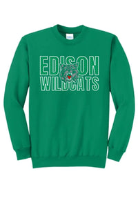 St. Patrick's Day School Logo- Edison Core Fleece Crewneck Sweatshirt