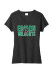 St. Patrick's Day School Logo- Edison Ladies Tri-Blend V-Neck Tee