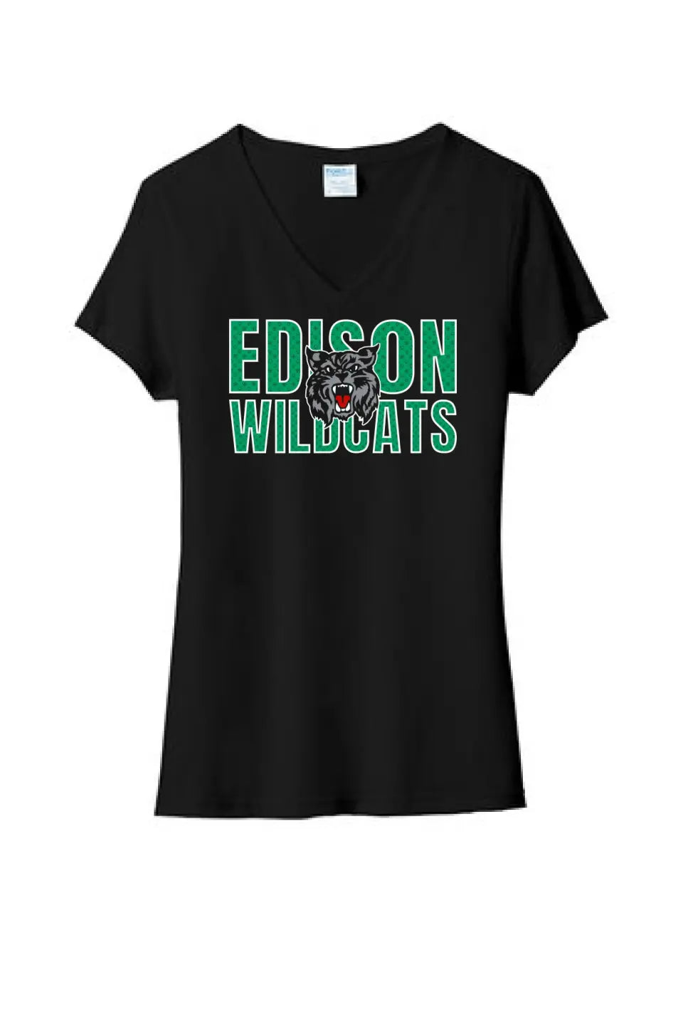 St. Patrick's Day School Logo- Edison Ladies Tri-Blend V-Neck Tee