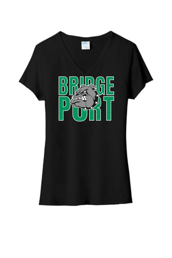 St. Patrick's Day School Logo- Bridgeport Ladies Tri-Blend V-Neck Tee