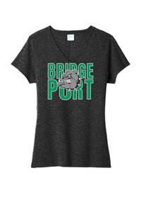 St. Patrick's Day School Logo- Bridgeport Ladies Tri-Blend V-Neck Tee