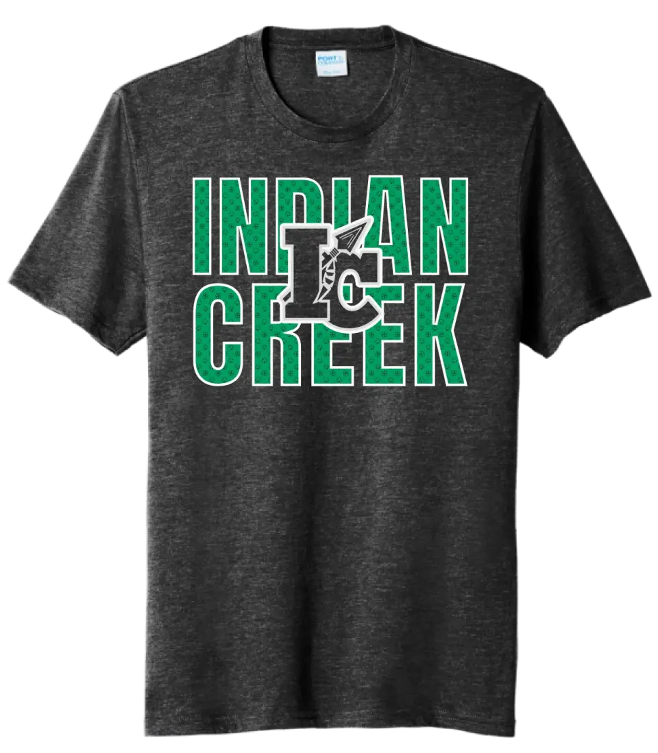 St. Patrick's Day School Logo- Indian Creek Tri-Blend Tee