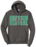 St. Patrick's Day School Logo- Harrison Central Core Fleece Pullover Hooded Sweatshirt