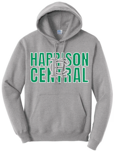 St. Patrick's Day School Logo- Harrison Central Core Fleece Pullover Hooded Sweatshirt