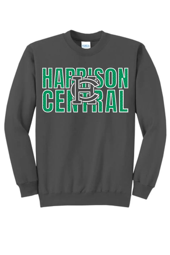 St. Patrick's Day School Logo- Harrison Central Core Fleece Crewneck Sweatshirt