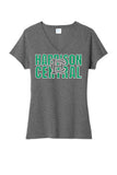 St. Patrick's Day School Logo- Harrison Central Ladies Tri-Blend V-Neck Tee