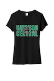 St. Patrick's Day School Logo- Harrison Central Ladies Tri-Blend V-Neck Tee