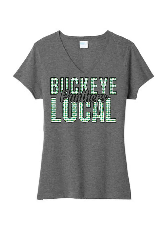 St. Patrick's Day- Buckeye Local Ladies Tri-Blend V-Neck Tee