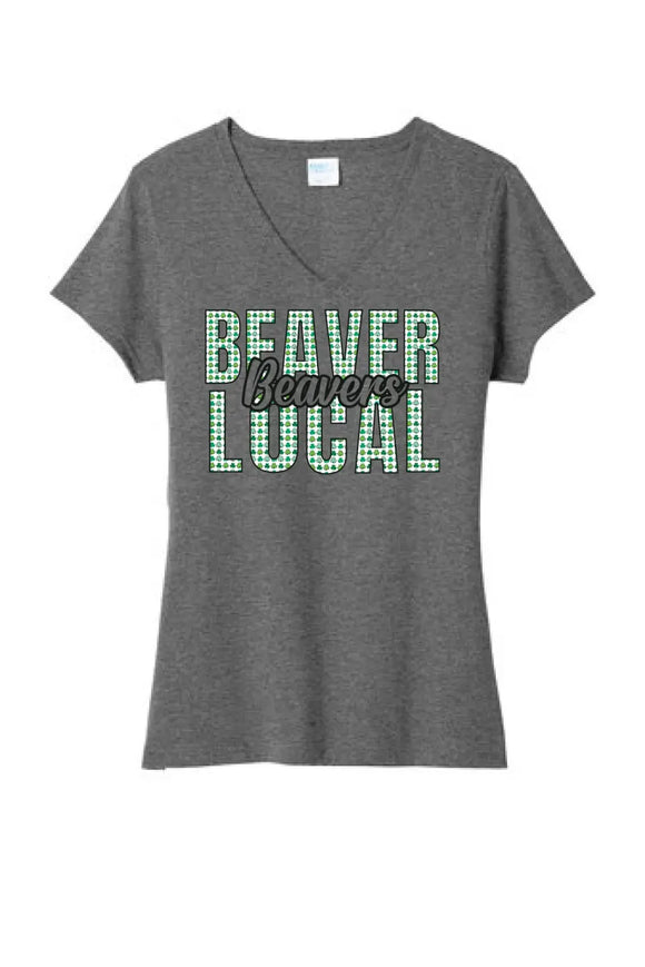 St. Patrick's Day- Beaver Local Ladies Tri-Blend V-Neck Tee