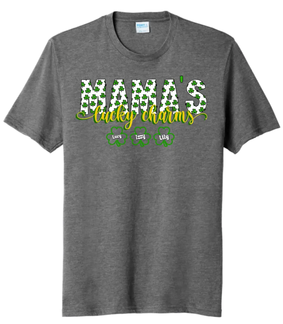 Mama's Lucky Charms CUSTOM TEXT Tri-Blend Tee