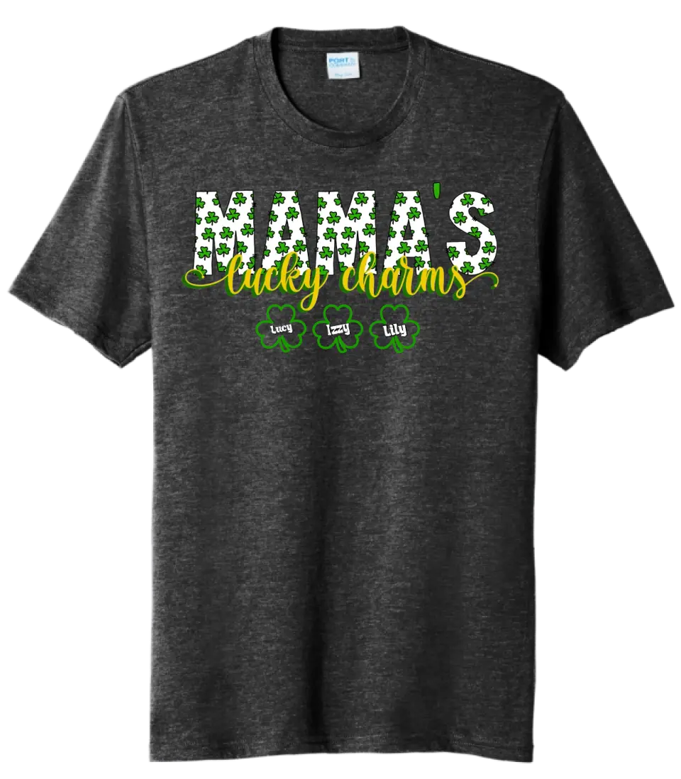 Mama's Lucky Charms CUSTOM TEXT Tri-Blend Tee