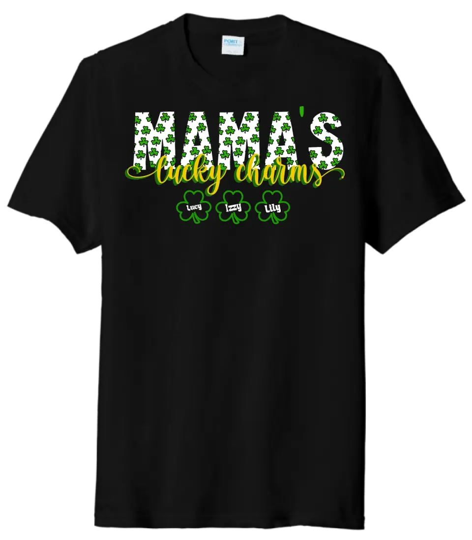 Mama's Lucky Charms CUSTOM TEXT Tri-Blend Tee