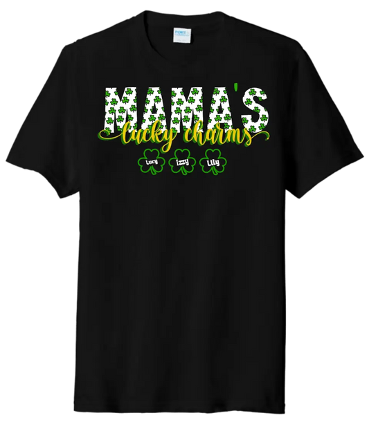 Mama's Lucky Charms CUSTOM TEXT Tri-Blend Tee
