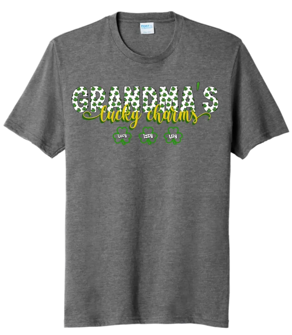 Grandma's Lucky Charms CUSTOM TEXT Tri-Blend Tee