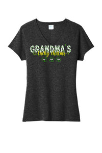 Grandma's Lucky Charms CUSTOM TEXT Ladies Tri-Blend V-Neck Tee