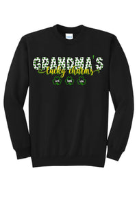 Grandma's Lucky Charms CUSTOM TEXT Core Fleece Crewneck Sweatshirt