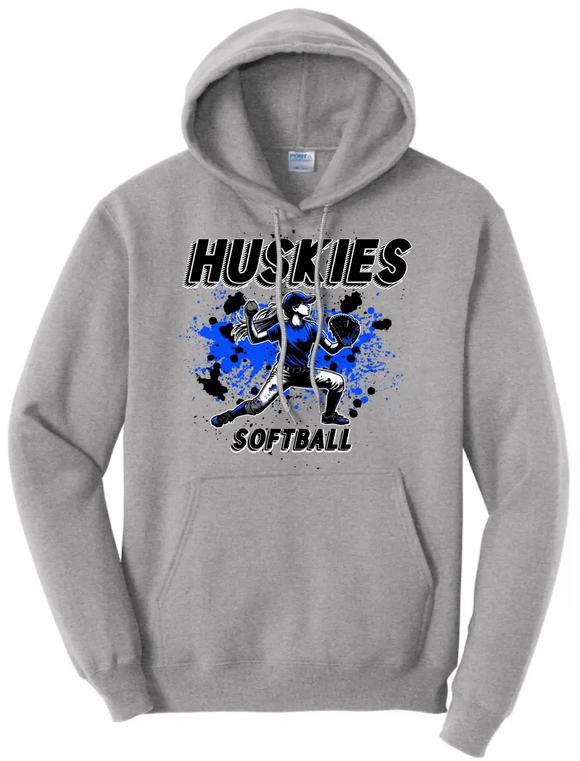 Softball Throw- Royal Blue CUSTOM TEXT Core Fleece Crewneck Sweatshirt