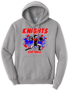 Softball Throw- Red, White, Blue CUSTOM TEXT Core Fleece Crewneck Sweatshirt