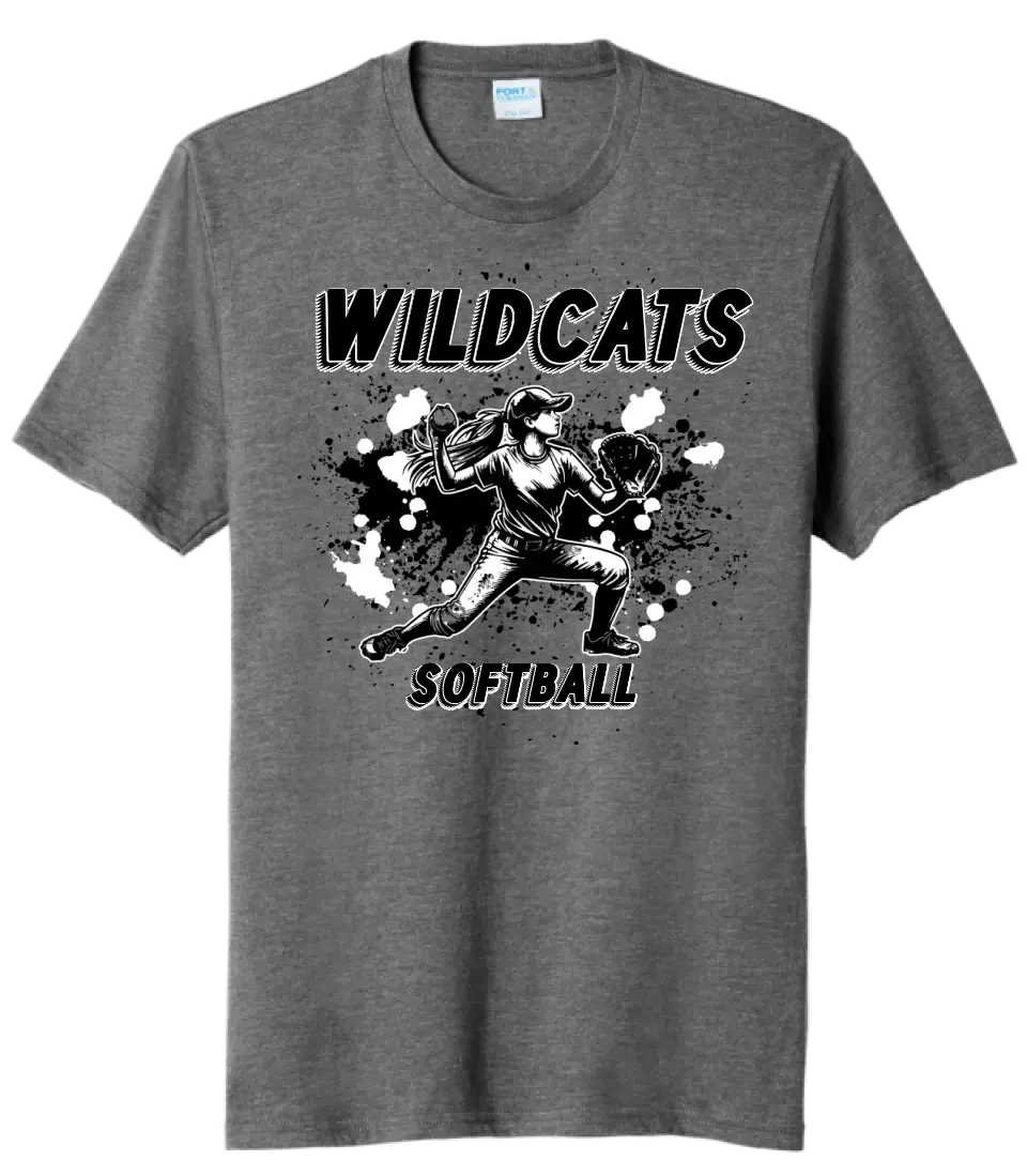 Softball Throw- Black and White CUSTOM TEXT Tri-Blend Tee