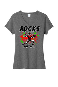 Softball Throw- Red and Green CUSTOM TEXT Tri-Blend Tee