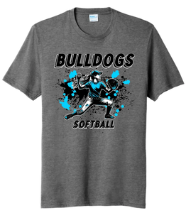 Softball Throw- Light Blue and Black CUSTOM TEXT Tri-Blend Tee