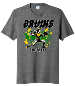 Softball Throw- Gold and Green CUSTOM TEXT Tri-Blend Tee