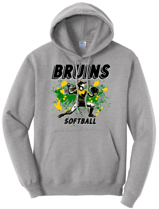 Softball Throw- Gold and Green CUSTOM TEXT Core Fleece Crewneck Sweatshirt