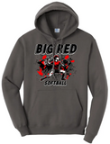 Softball Throw- Red and Black CUSTOM TEXT Core Fleece Crewneck Sweatshirt