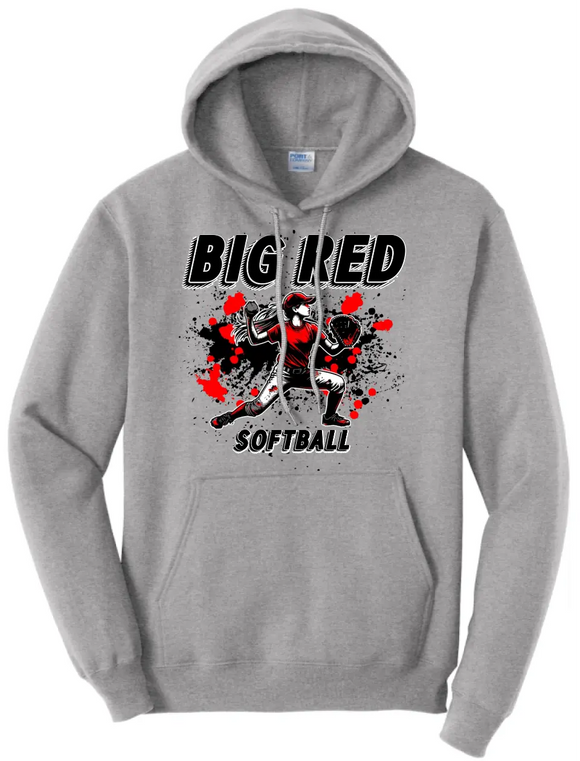 Softball Throw- Red and Black CUSTOM TEXT Core Fleece Crewneck Sweatshirt