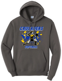 Softball Throw- Blue and Gold CUSTOM TEXT Core Fleece Crewneck Sweatshirt