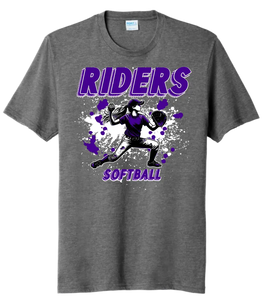 Softball Throw- Purple and White CUSTOM TEXT Tri-Blend Tee