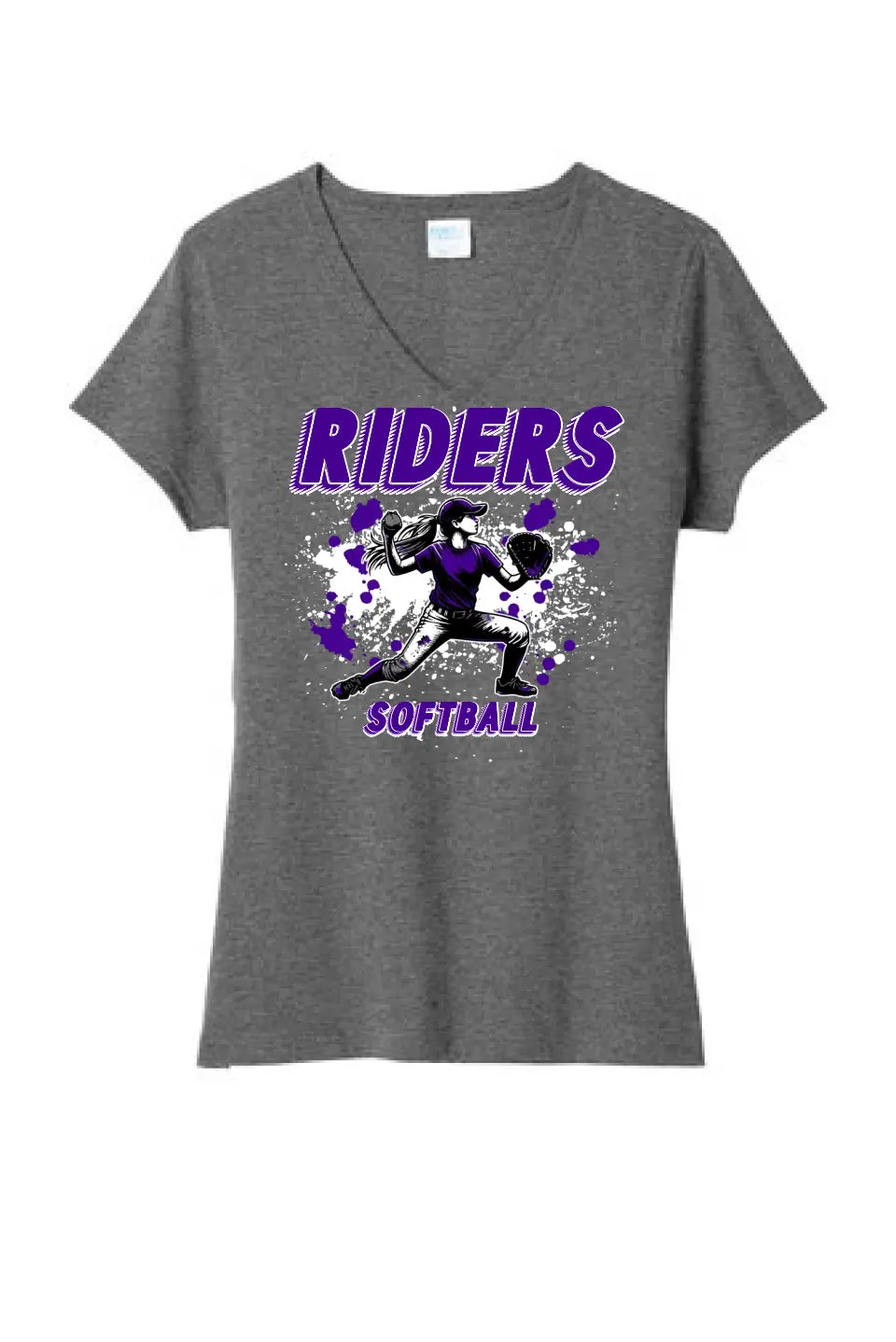Softball Throw- Purple and White CUSTOM TEXT Tri-Blend Tee