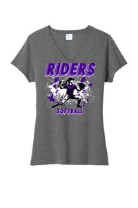 Softball Throw- Purple and White CUSTOM TEXT Tri-Blend Tee