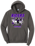 Softball Throw- Purple and White CUSTOM TEXT Core Fleece Crewneck Sweatshirt