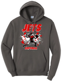 Softball Throw- Red and White CUSTOM TEXT Core Fleece Crewneck Sweatshirt