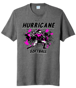 Softball Throw- Pink and Black CUSTOM TEXT Tri-Blend Tee