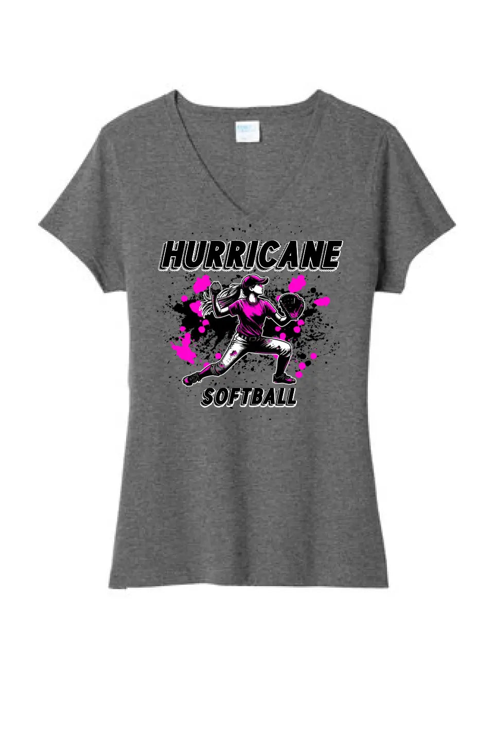 Softball Throw- Pink and Black CUSTOM TEXT Tri-Blend Tee
