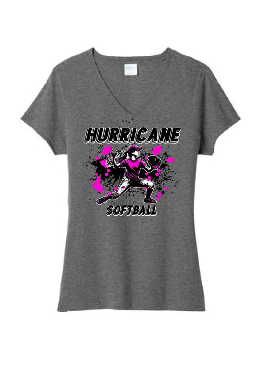 Softball Throw- Pink and Black CUSTOM TEXT Tri-Blend Tee