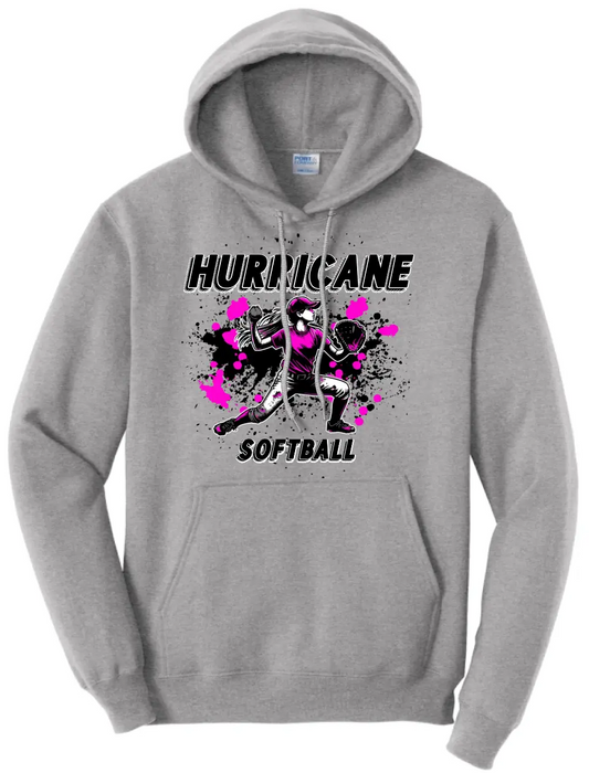 Softball Throw- Pink and Black CUSTOM TEXT Core Fleece Crewneck Sweatshirt