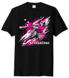 Baseball Slugger- Hot Pink CUSTOM TEXT Tri-Blend Tee