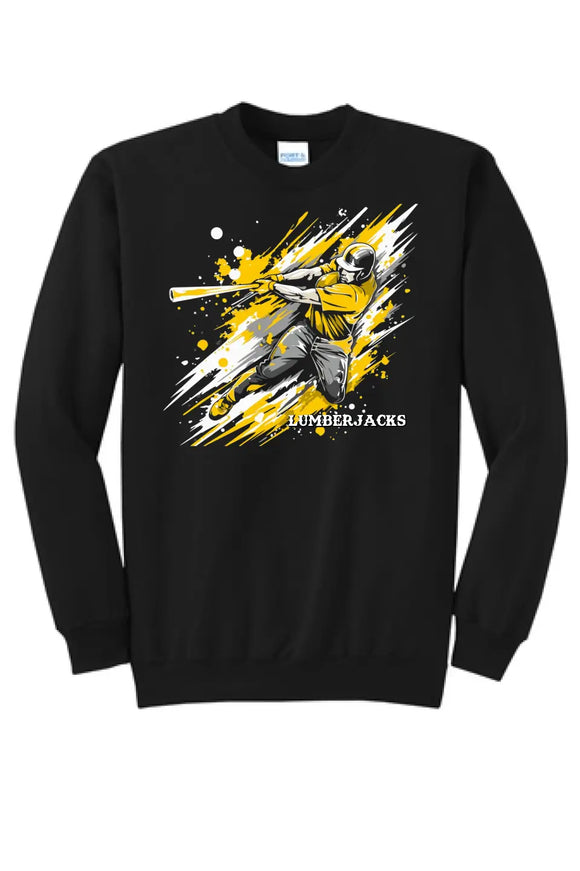Baseball Slugger- Gold CUSTOM TEXT Core Fleece Crewneck Sweatshirt