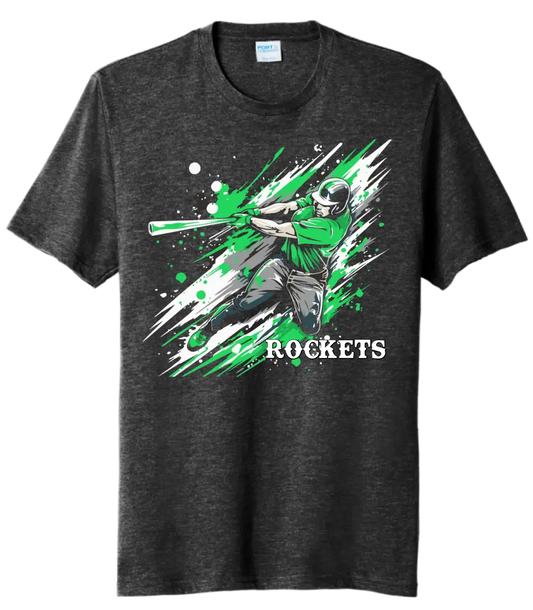 Baseball Slugger- Light Green CUSTOM TEXT Tri-Blend Tee