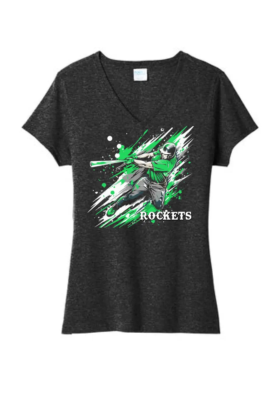 Baseball Slugger- Light Green CUSTOM TEXT Tri-Blend Tee