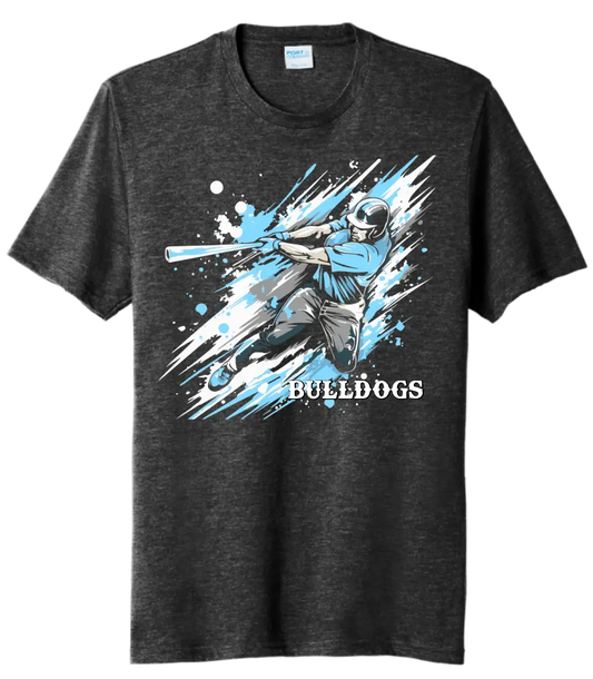 Baseball Slugger- Light Blue CUSTOM TEXT Tri-Blend Tee