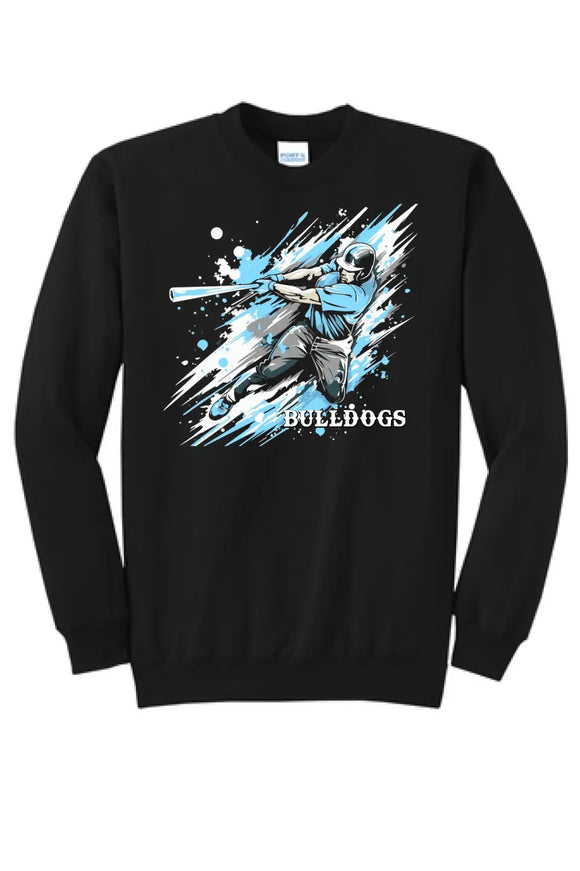 Baseball Slugger- Light Blue CUSTOM TEXT Core Fleece Crewneck Sweatshirt