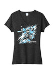 Baseball Slugger- Light Blue CUSTOM TEXT Tri-Blend Tee